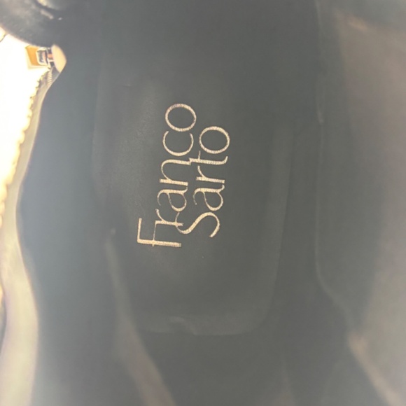 Franco Sarto Faux Snake Skin Black Block Heel Zip Up Boots 7 - Picture 8 of 10